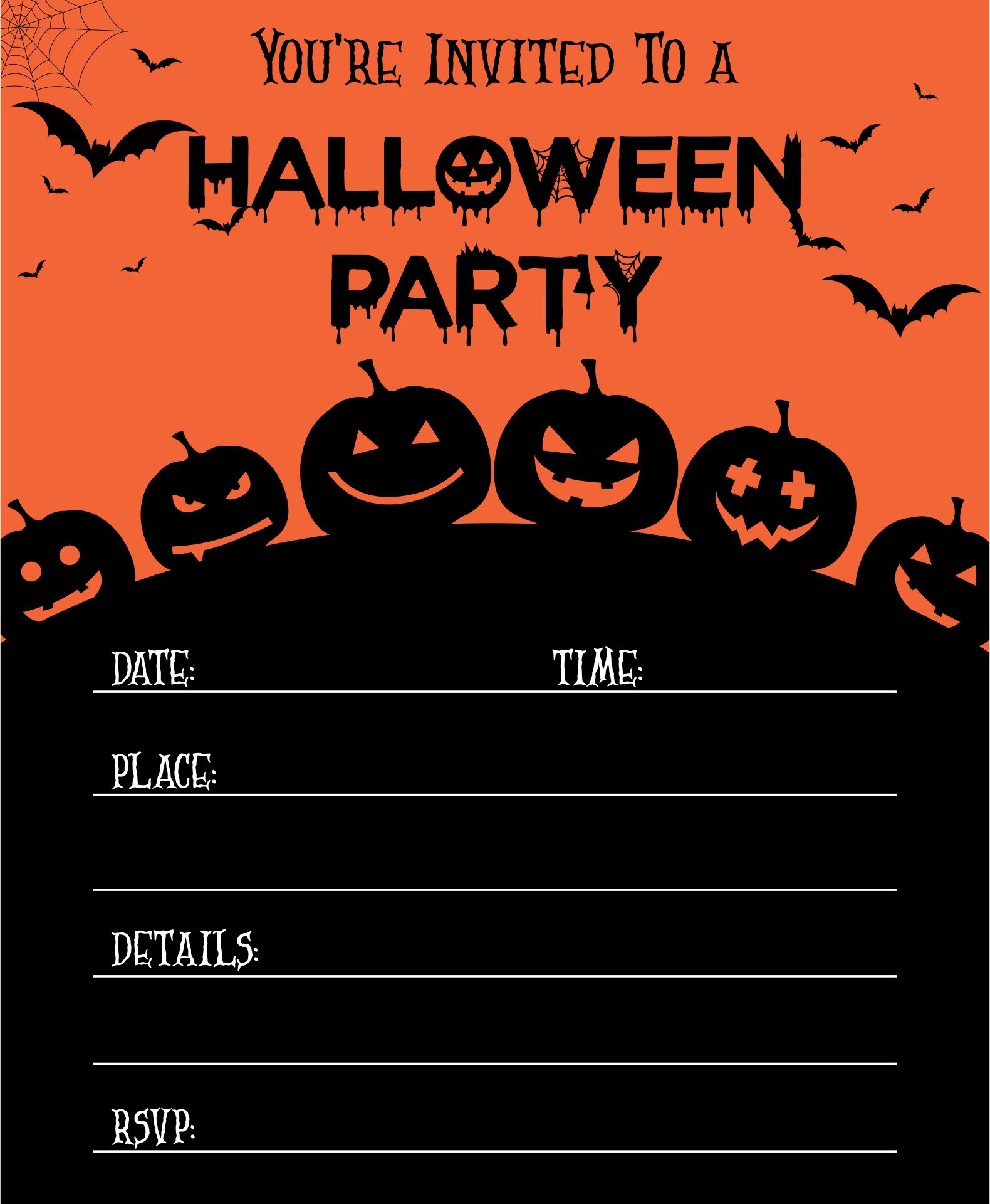 6 Best Images of Free Printable Blank Halloween Invitations - Halloween ...