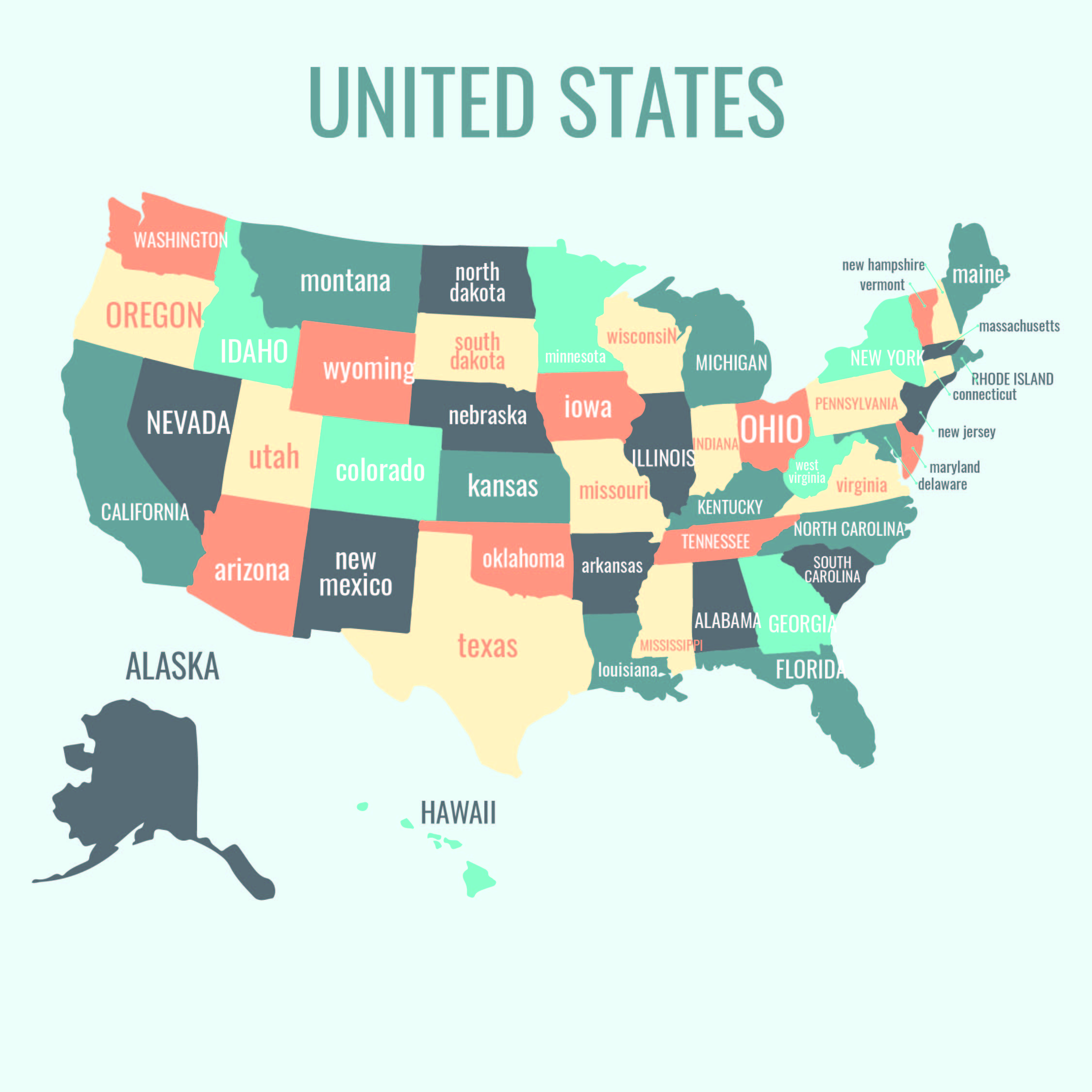 10 Best Printable Map Of United States - printablee.com