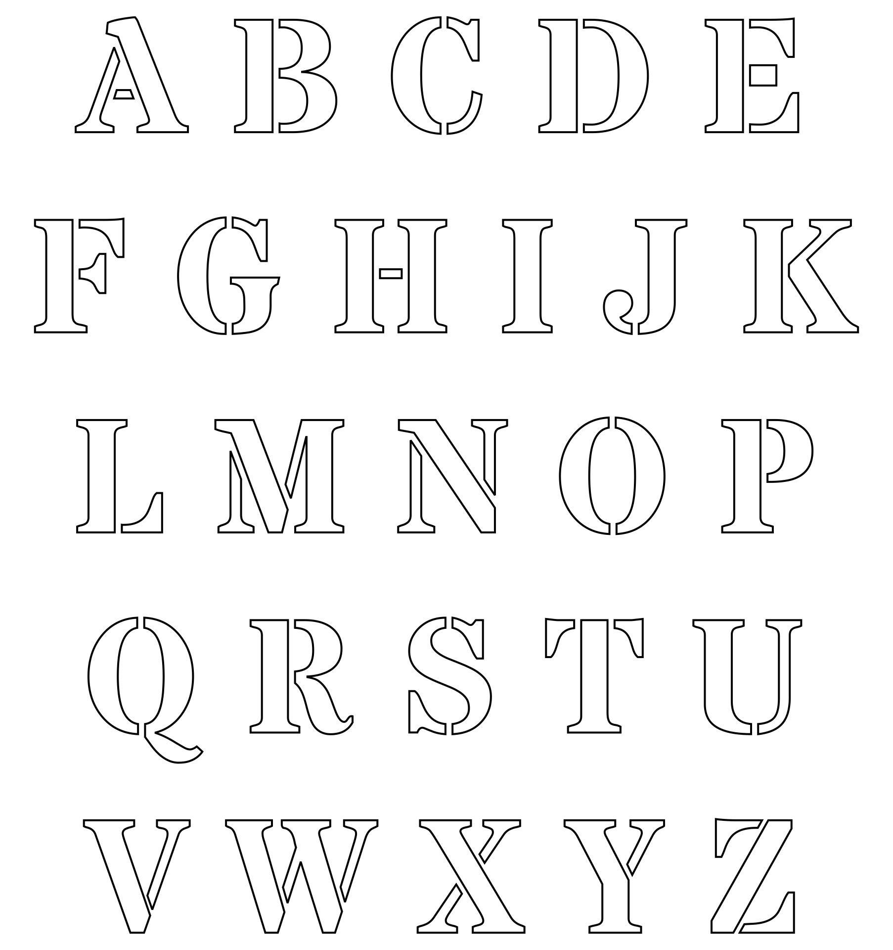 Letter Cut Outs Printable