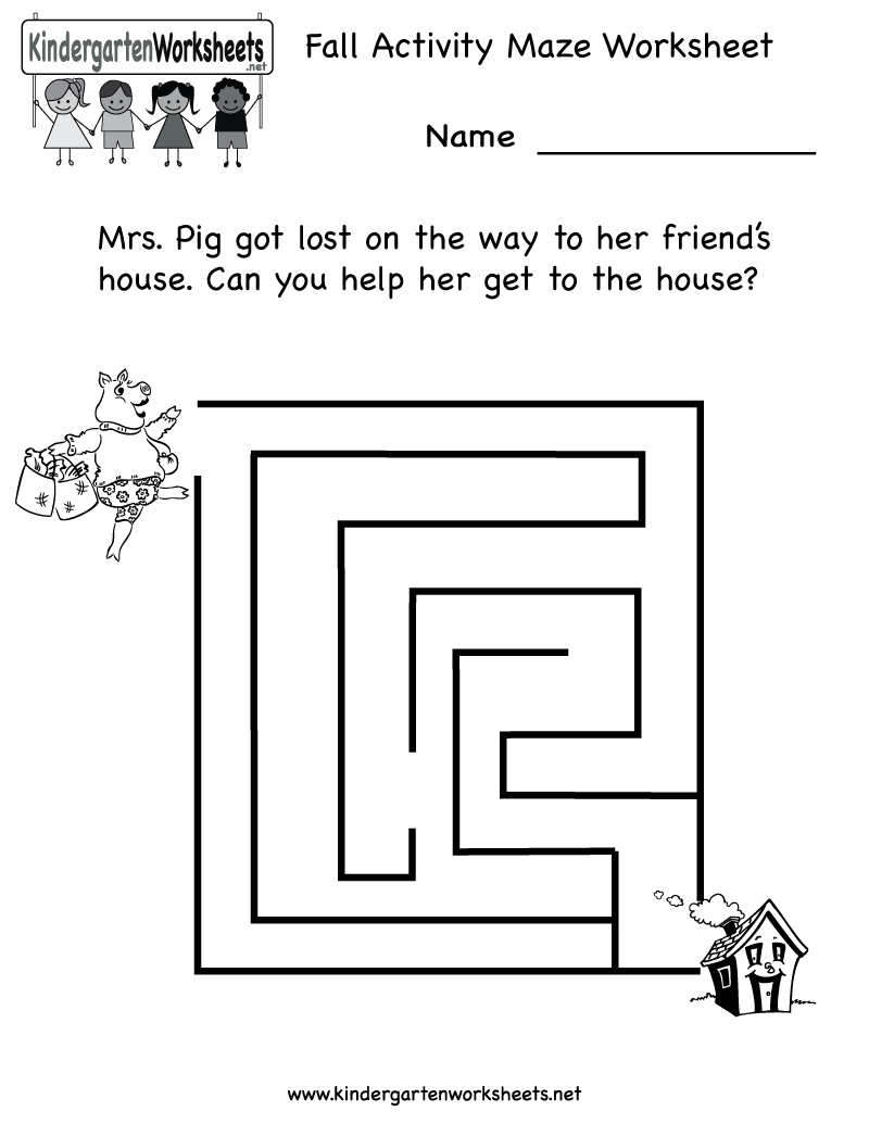 Kindergarten Maze Worksheets