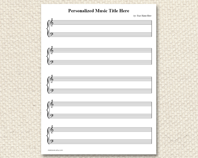 Printable Blank Piano Sheet Music