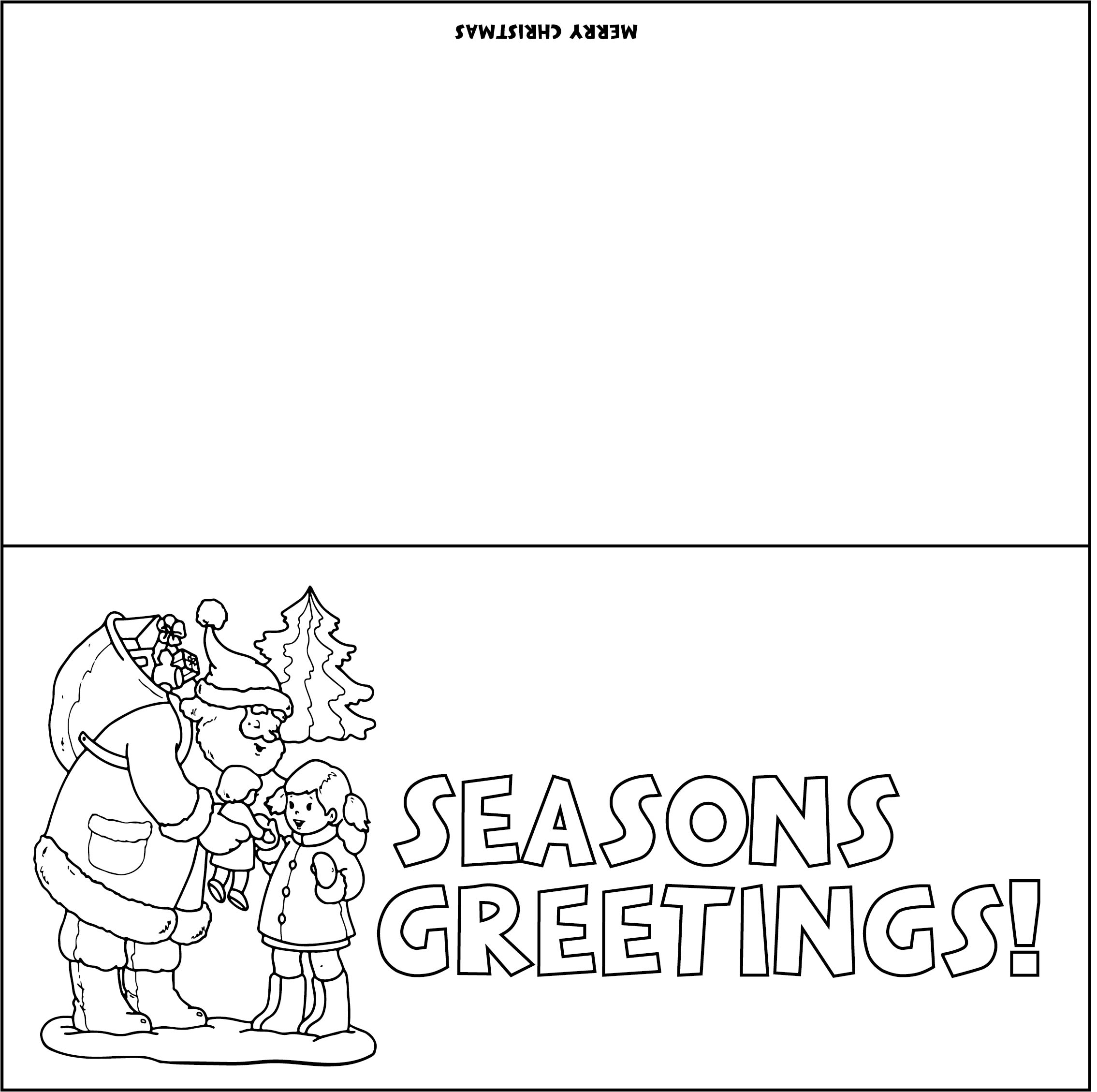 Christmas Cards To Colour In Printable