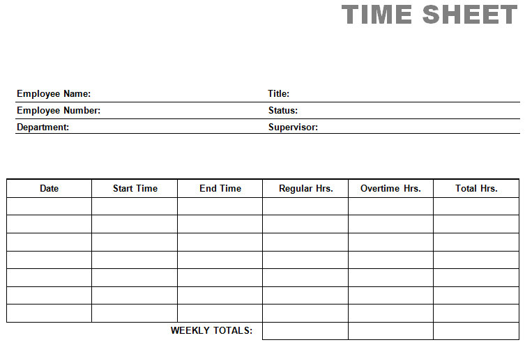 Printable Timesheet Templates