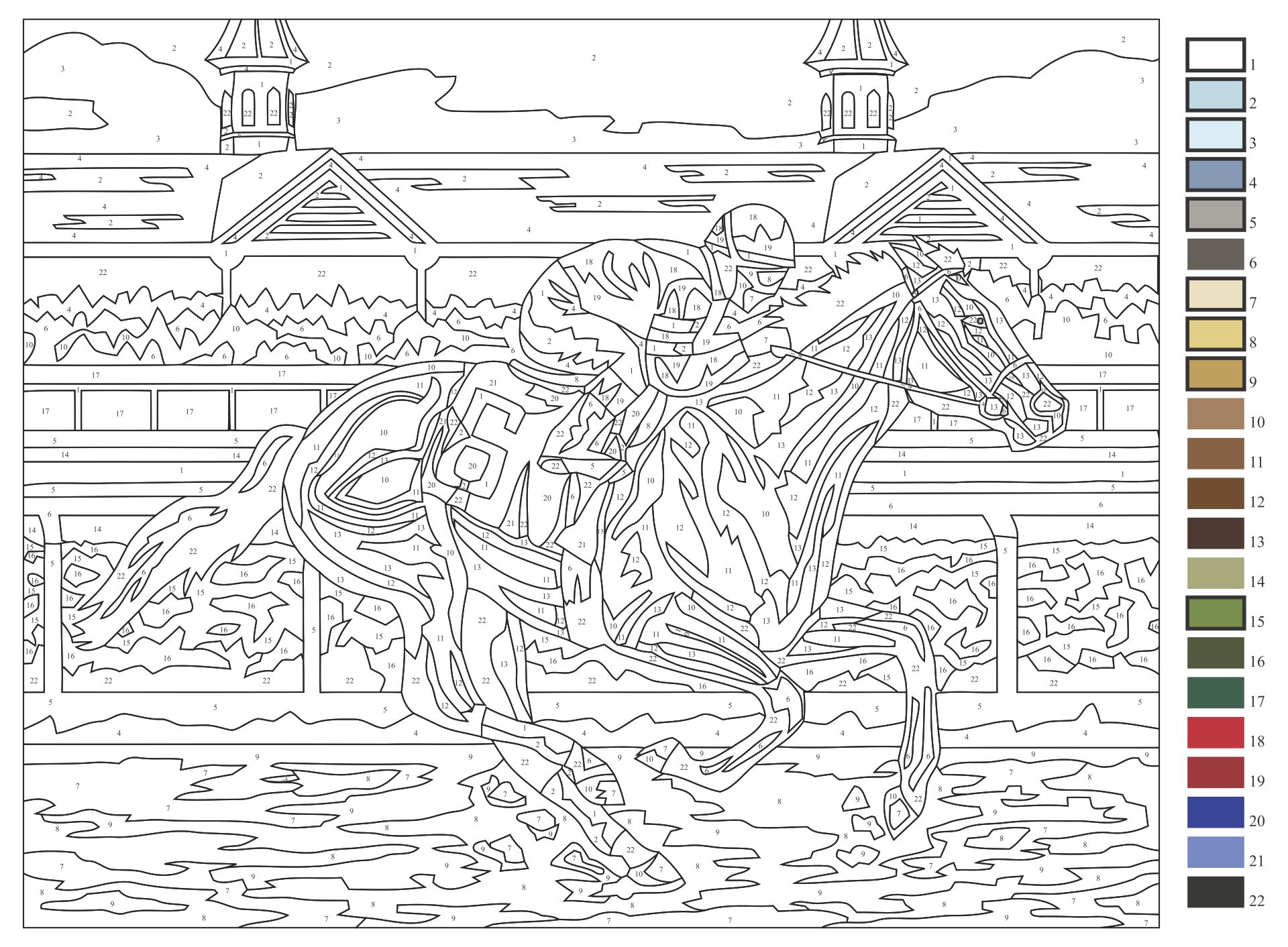coloring pages for teenagers difficult color by number