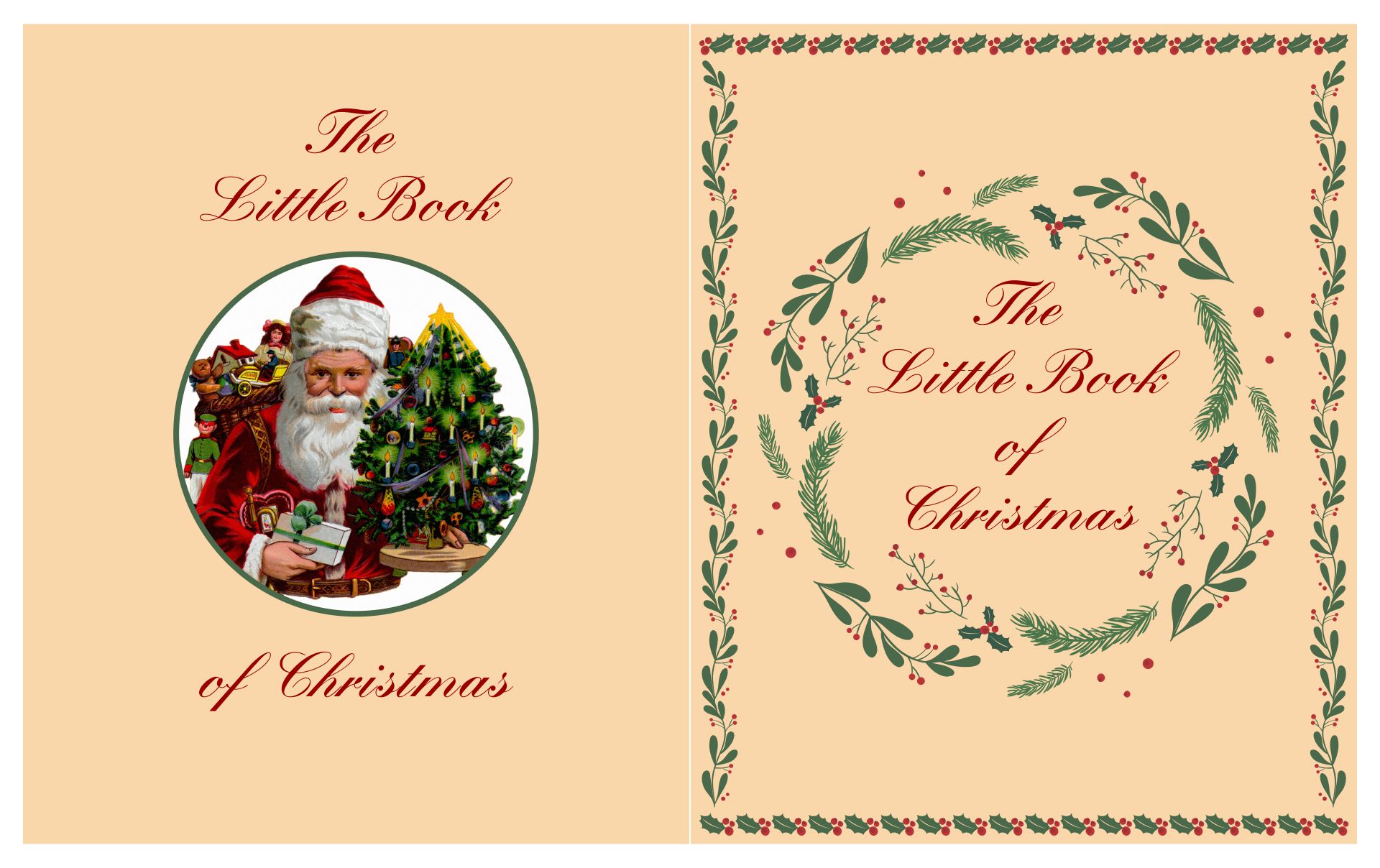 Dollhouse Miniature Christmas Books Set of 4 with Printed Covers & Backs ~ 3020