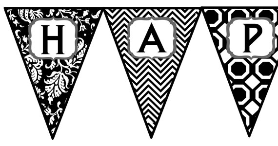 7 Best Images of Happy Birthday Banner Printable Black And White ...