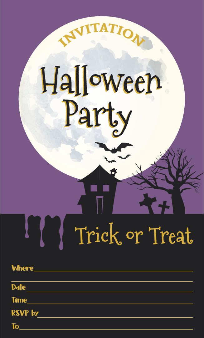 Halloween Invitation Cards - 15 Free PDF Printables | Printablee