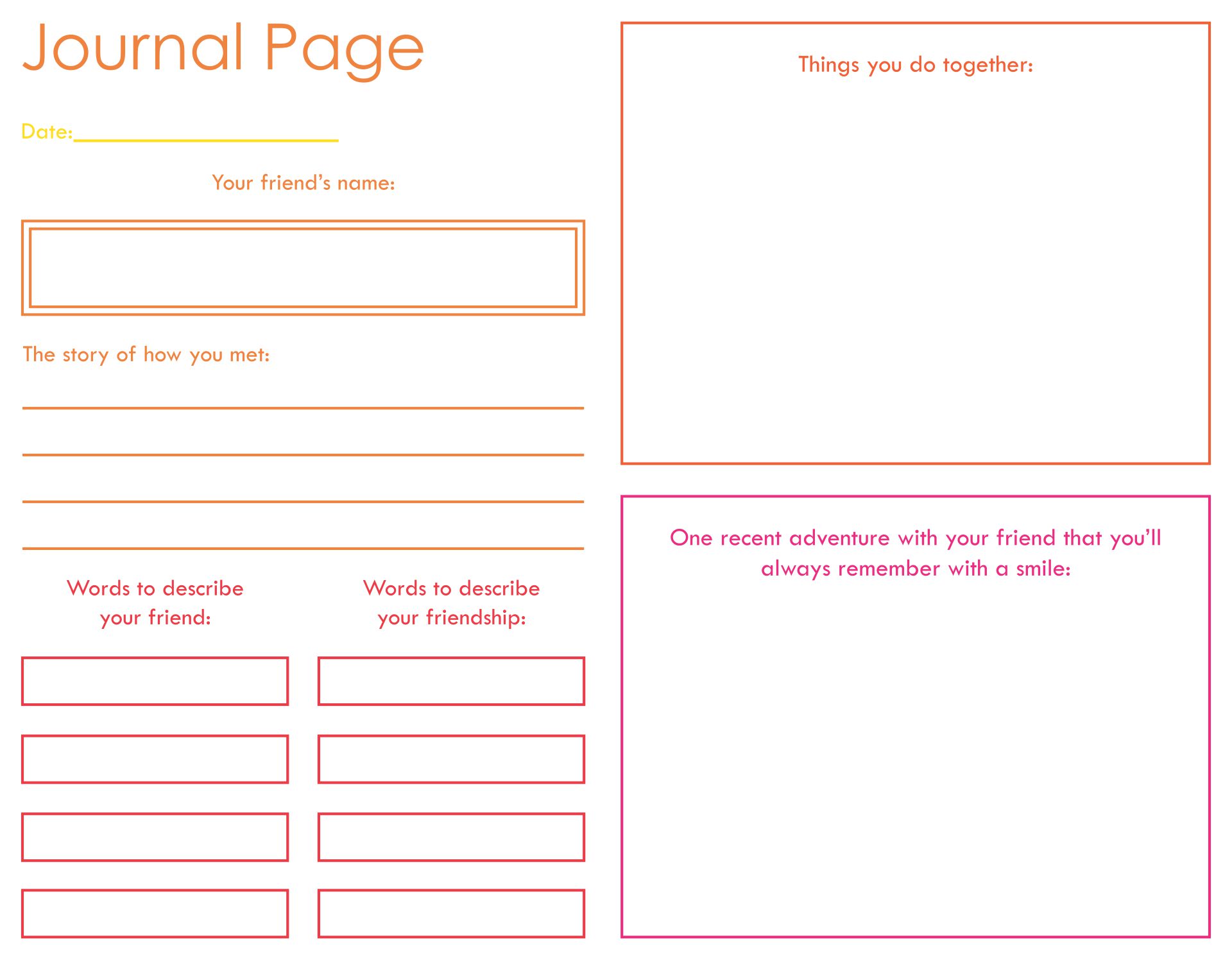 Free Blank Journal Pages Printable