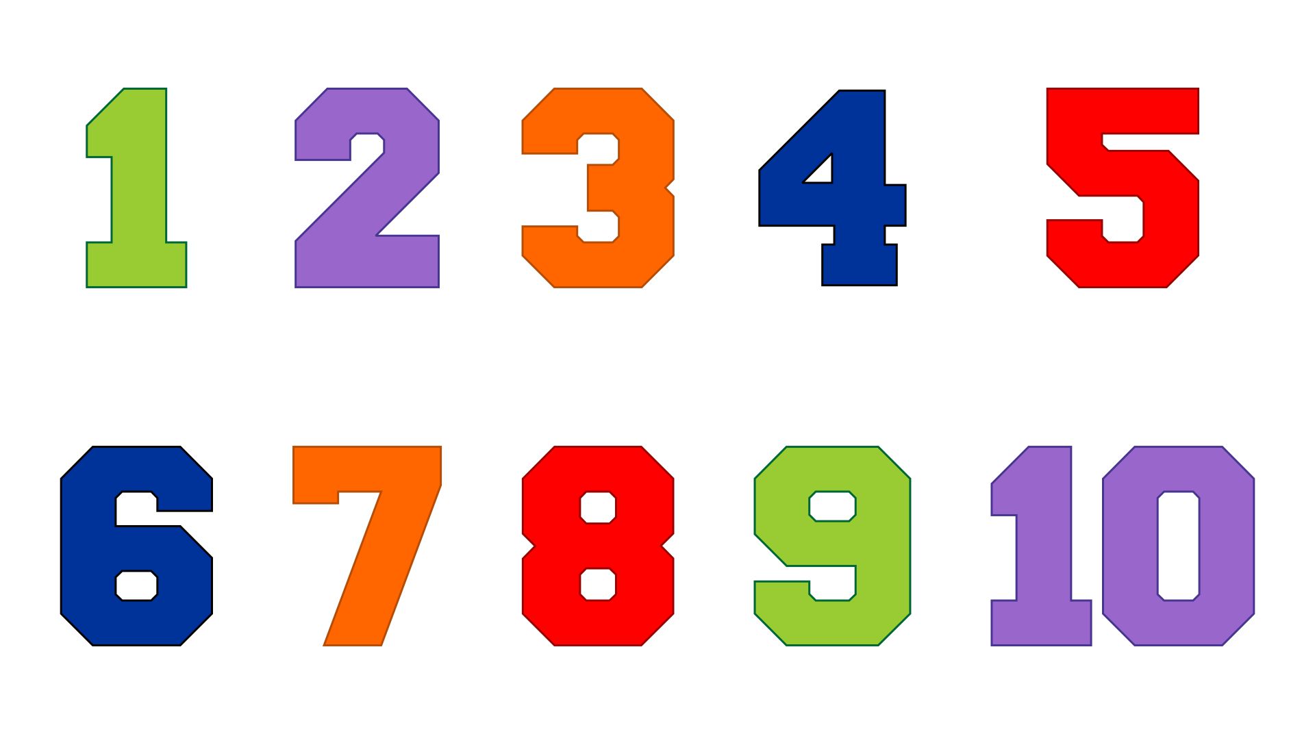 colored printable numbers 1 10 8 best printable very large numbers 1