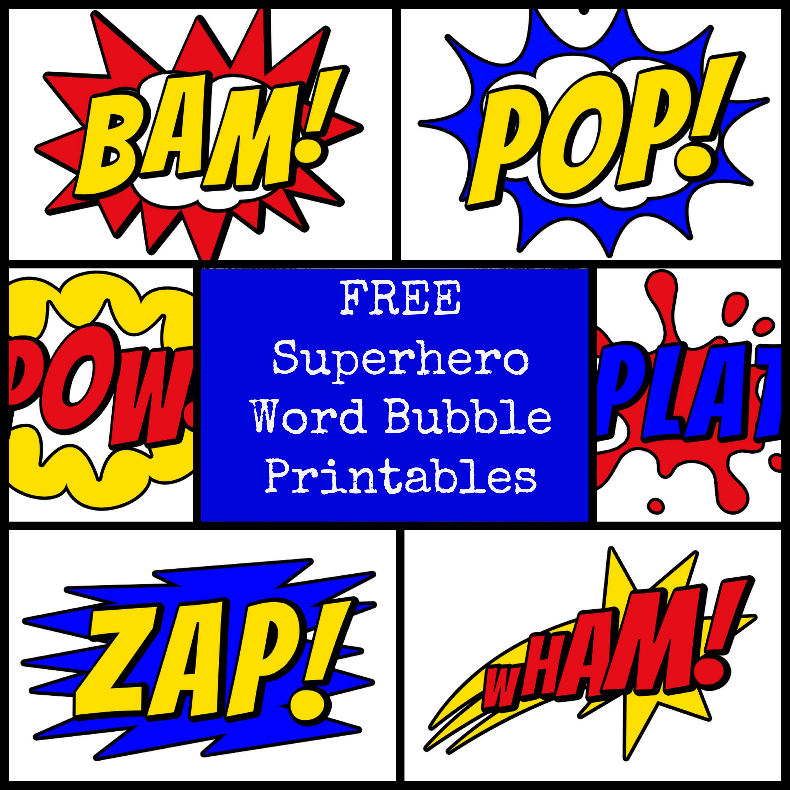 Printable Superhero Word Bubble