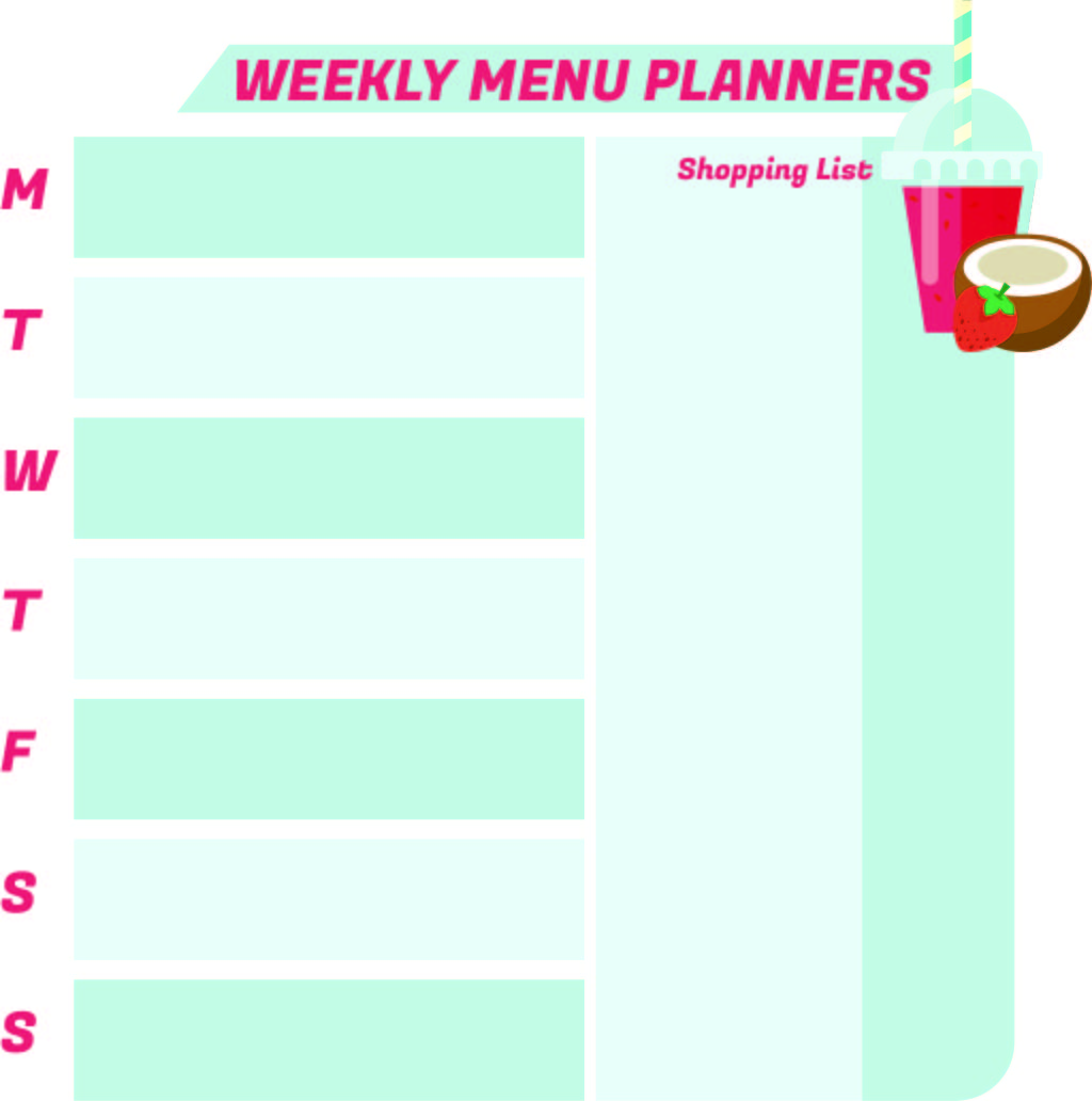 Printable Weekly Menu Planner Template