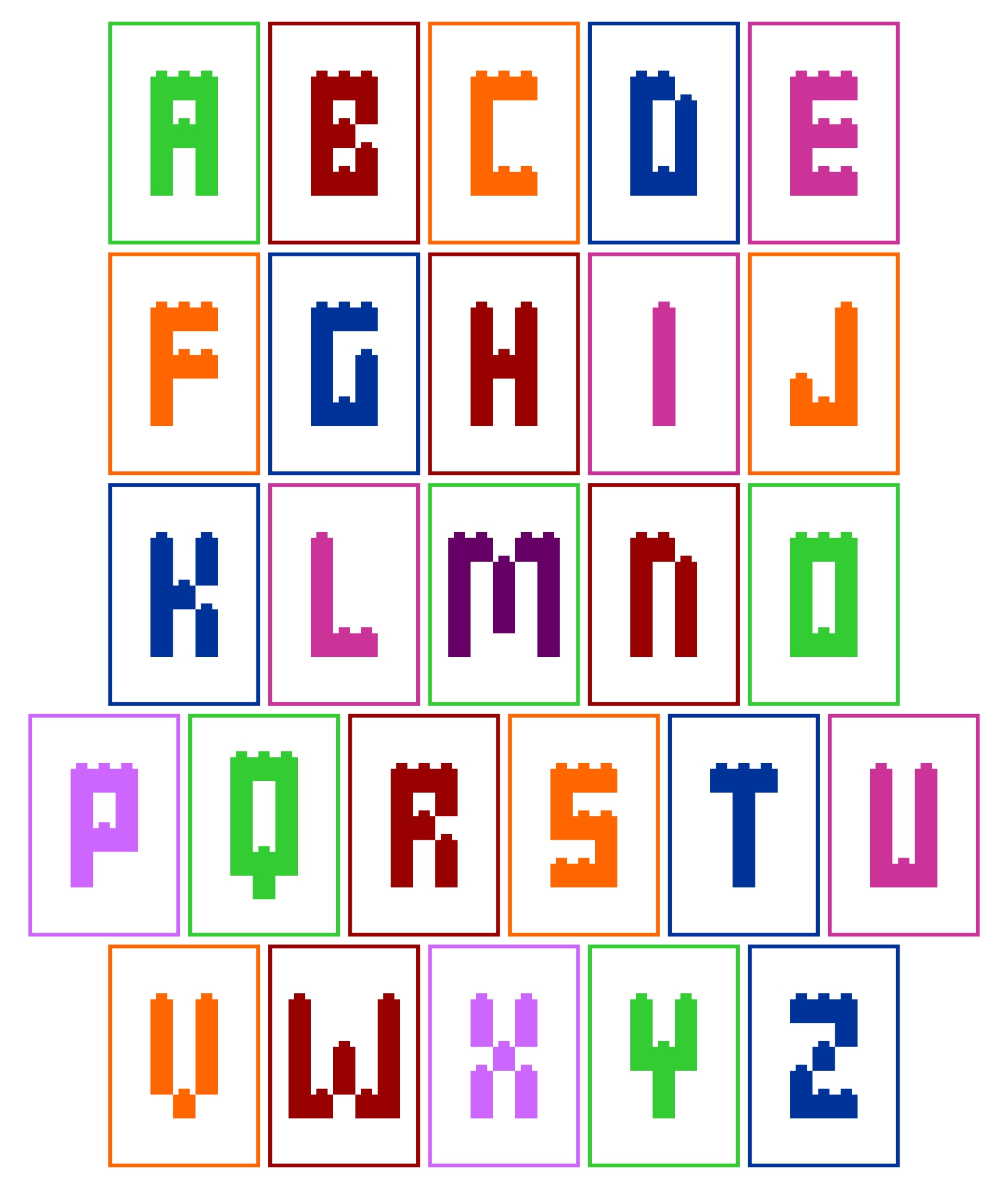 Free Printable Lego Alphabet Letters