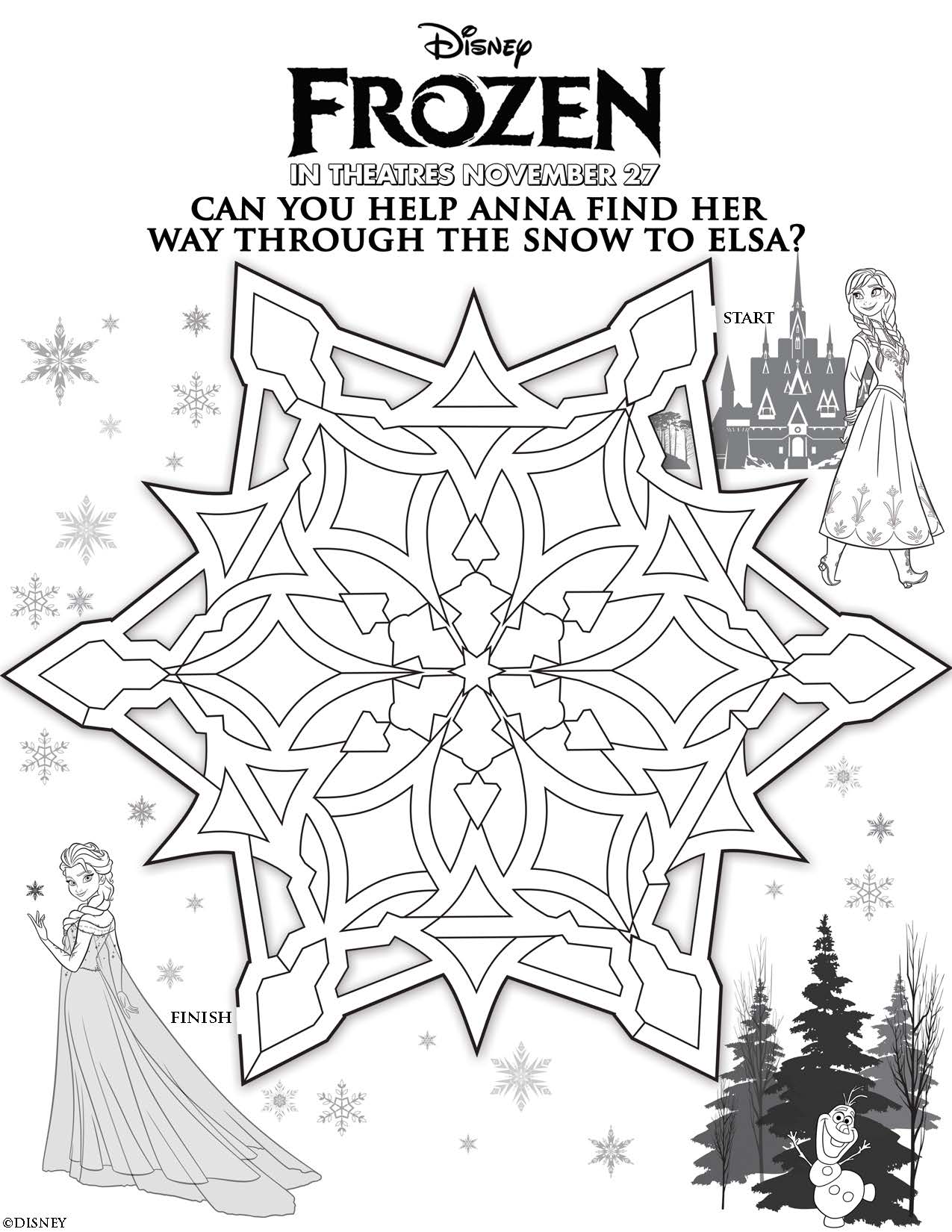 Frozen Disney Activity Sheets