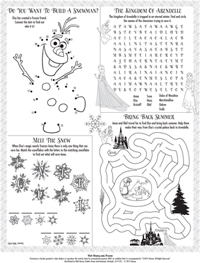 Frozen Disney Printable Activity Sheets