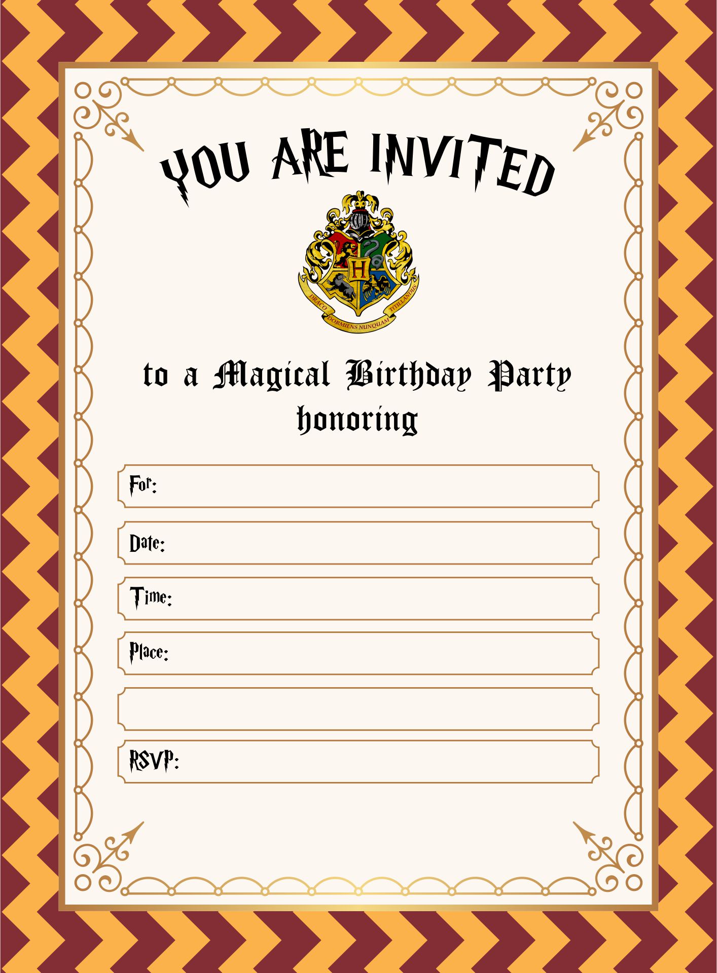 9 Best Harry Potter Invitation Printables Free PDF for Free at