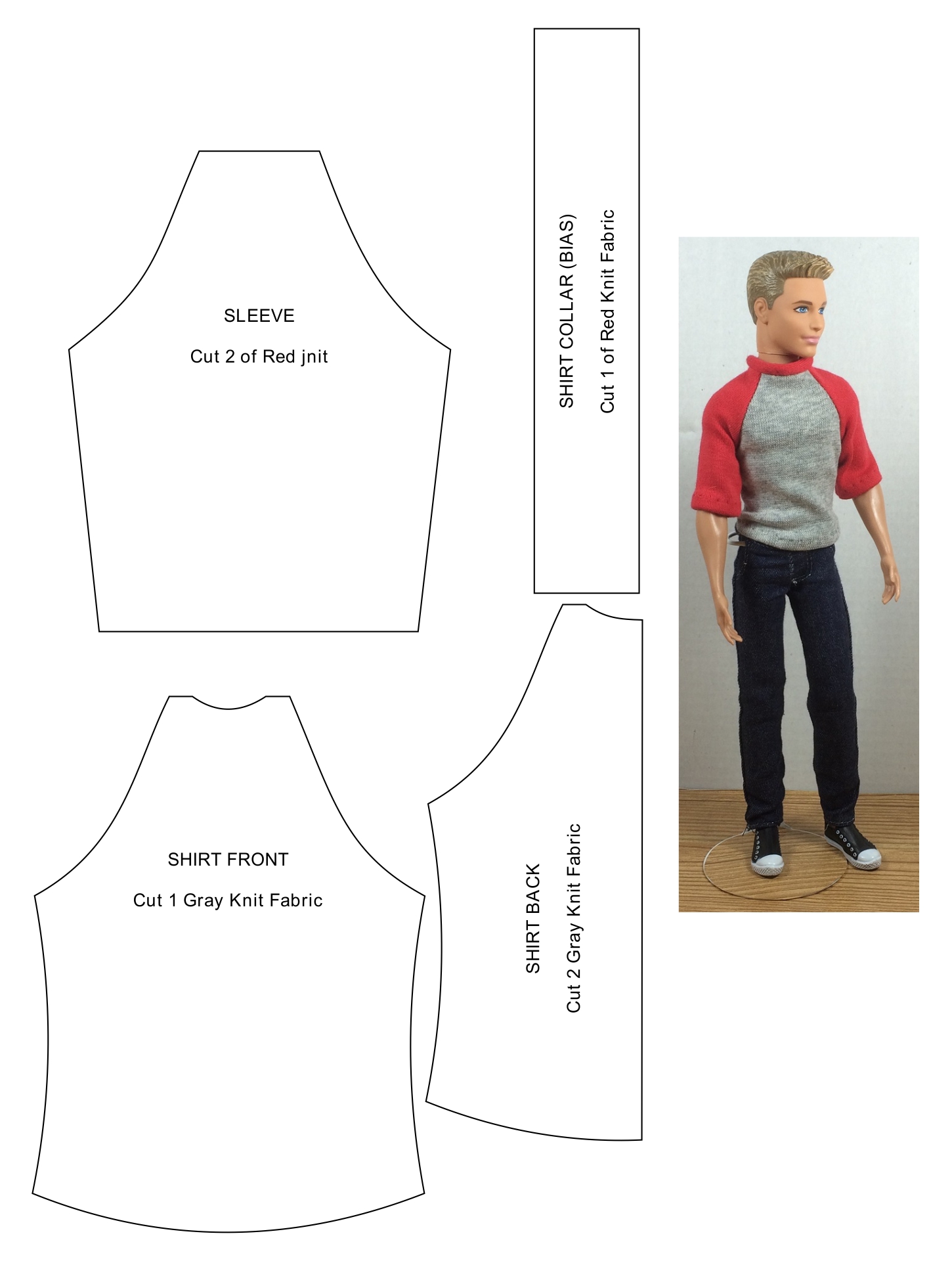 Doll Clothes Patterns - 10 Free PDF Printables | Printablee