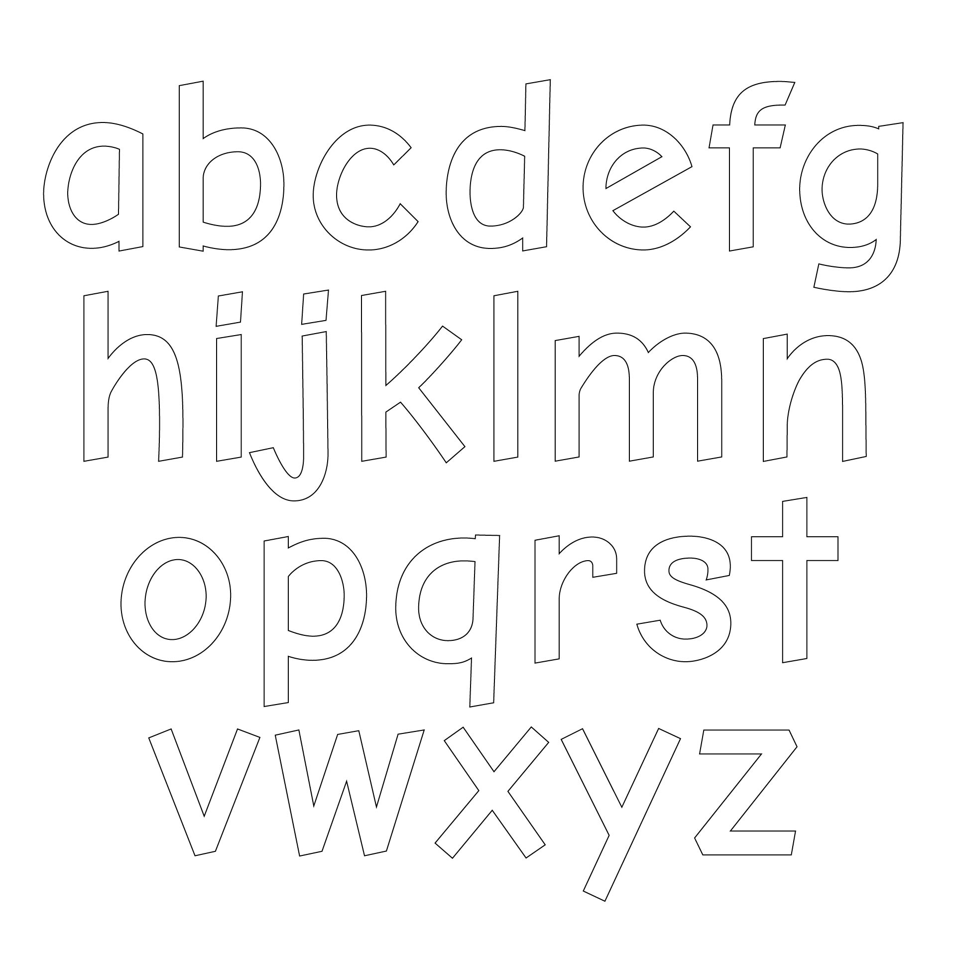 Free Printable Lowercase Alphabet Templates
