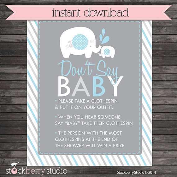Sign Dont Say Baby Shower Game