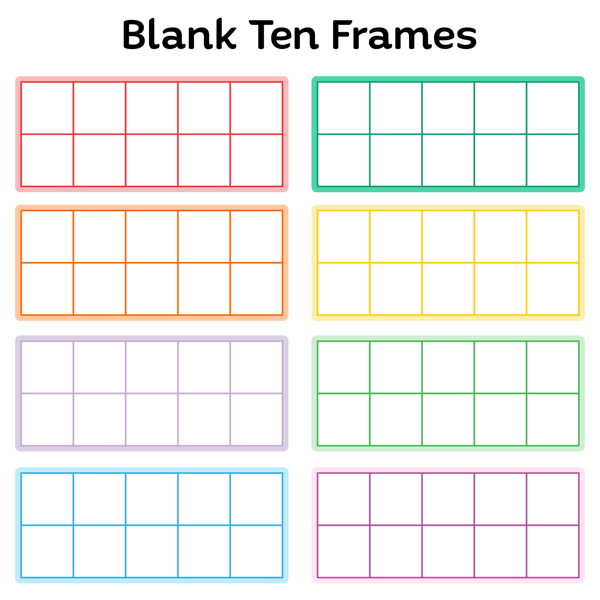 Printable Ten Frames
