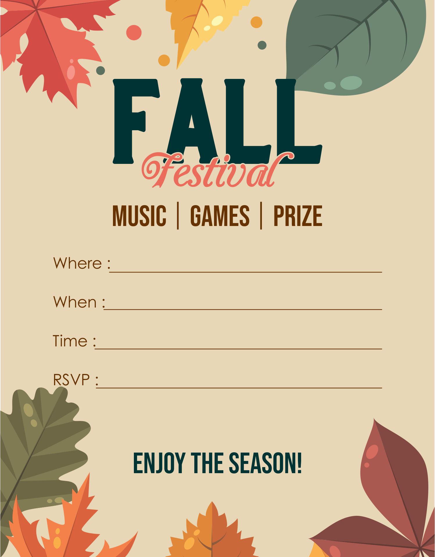 10 Best Free Printable Fall Flyer Templates PDF For Free At Printablee