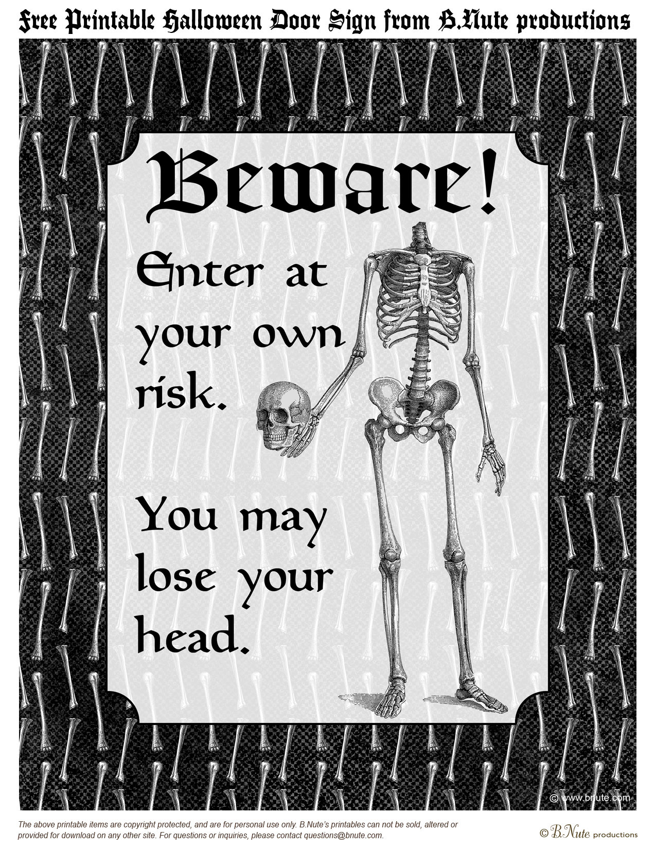 Printable Halloween Door Sign