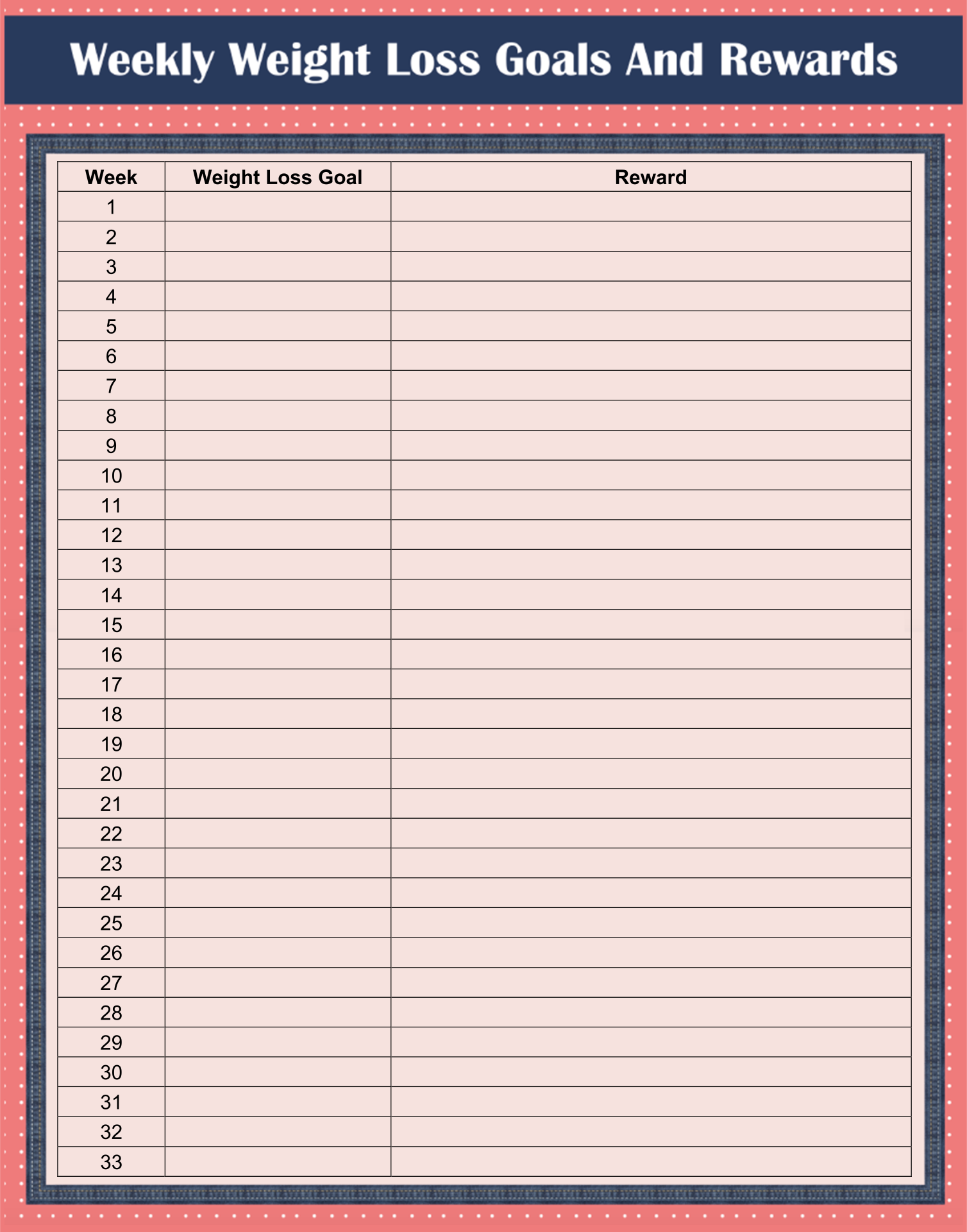 Free Printable Weight Loss Journal Template Printable Templates