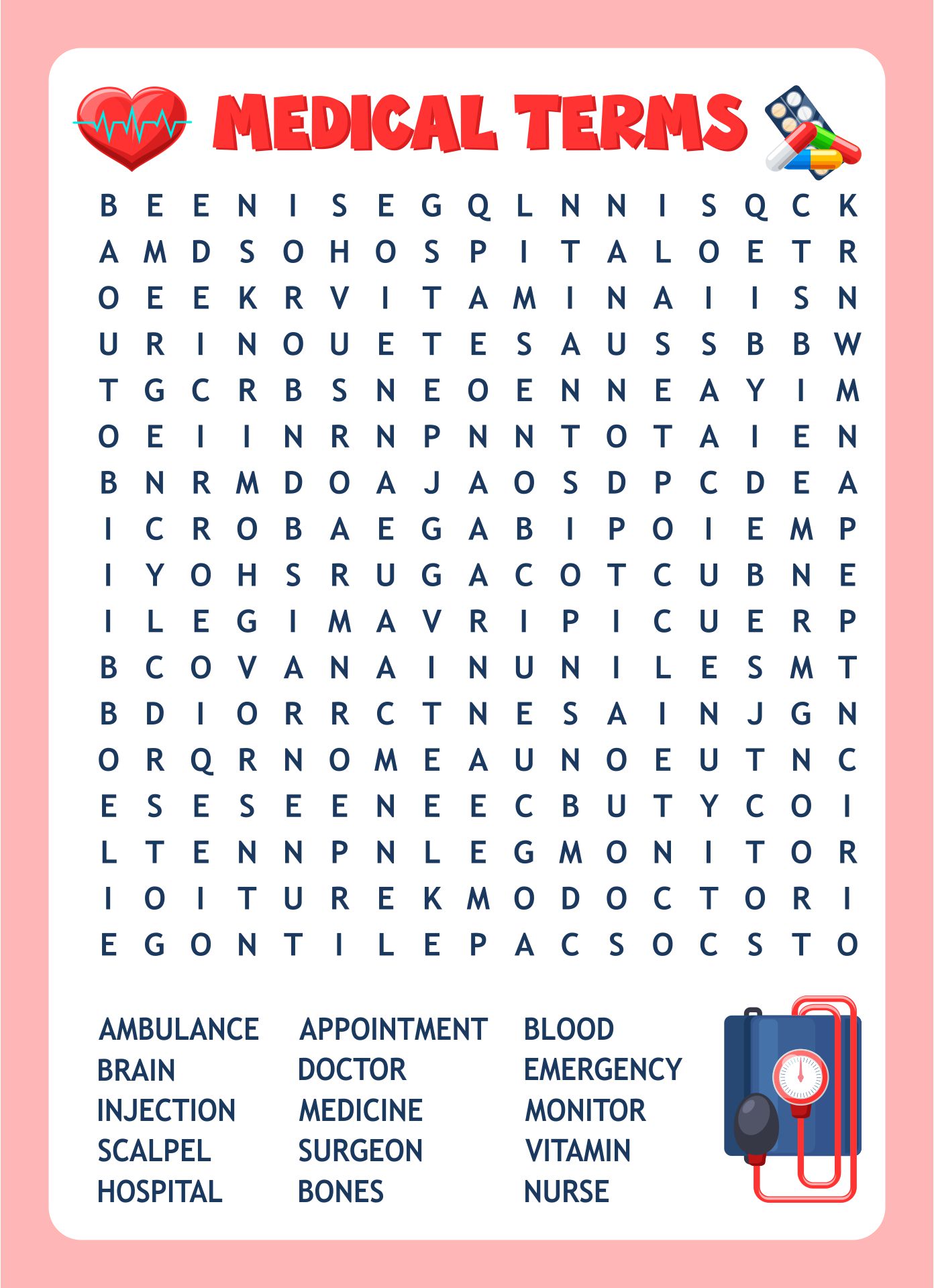 10 Best Medical Word Search Puzzles Printable PDF For Free At Printablee