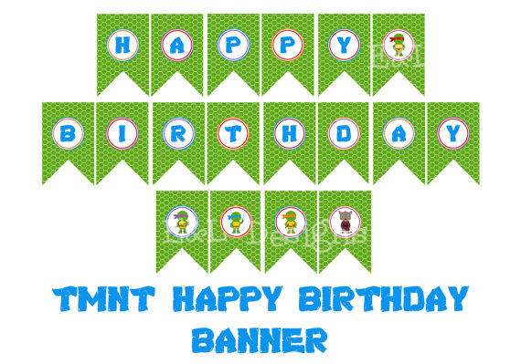 6 Best Images of Ninja Turtle Happy Birthday Banner Printable - Teenage ...