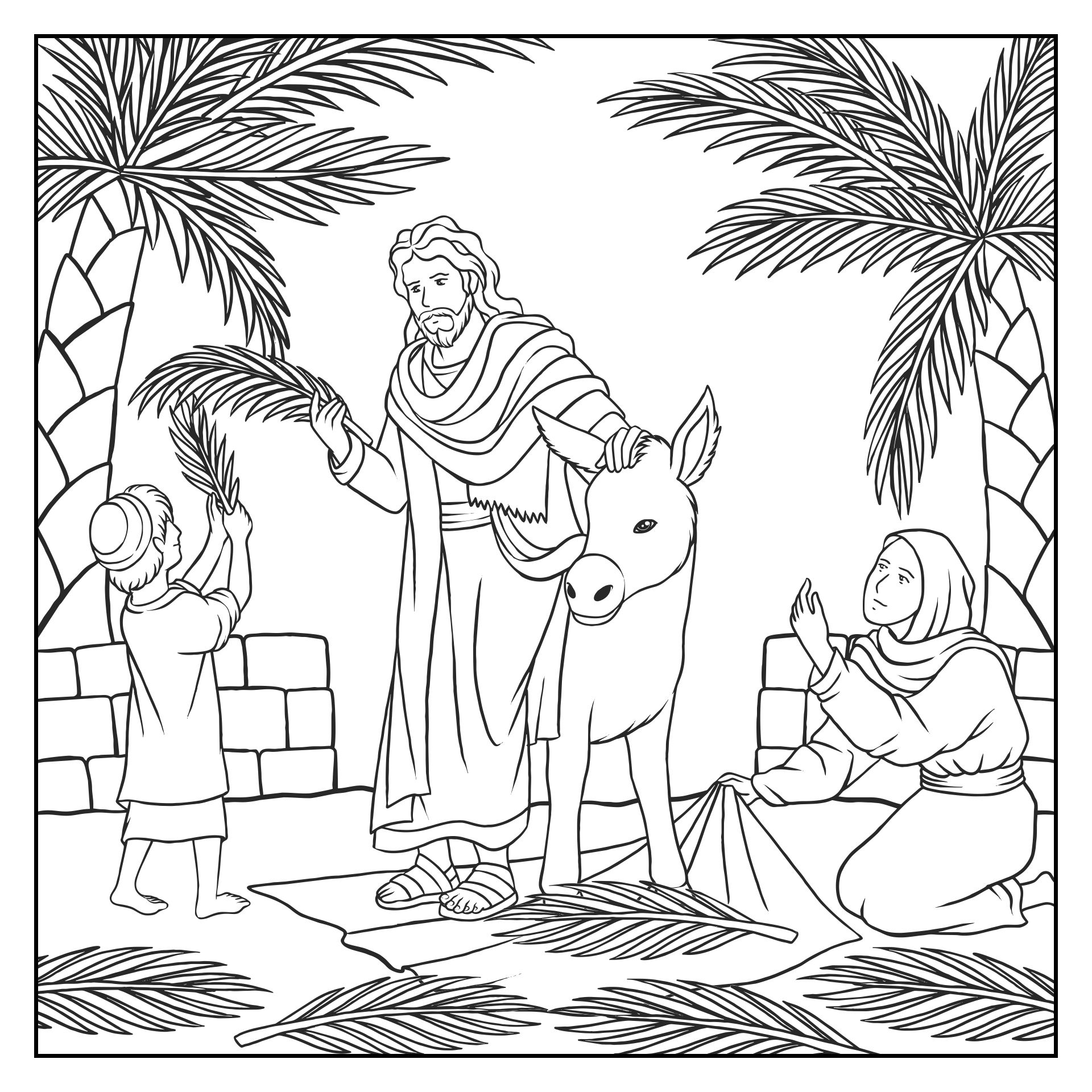 Palm Sunday Sunday School Coloring Pages  Printable