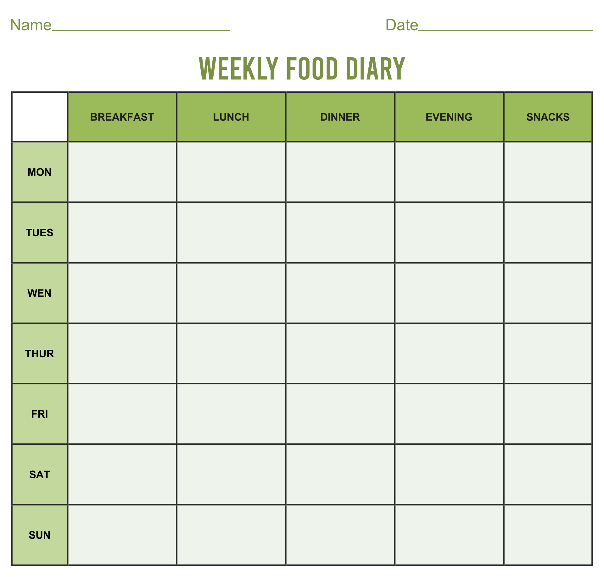 10 Best Printable 7-Day Food Journal PDF for Free at Printablee