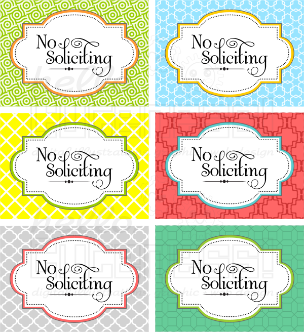 Printable No Soliciting Door Sign