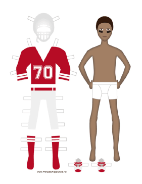 Printable Paper Dolls as Football Players