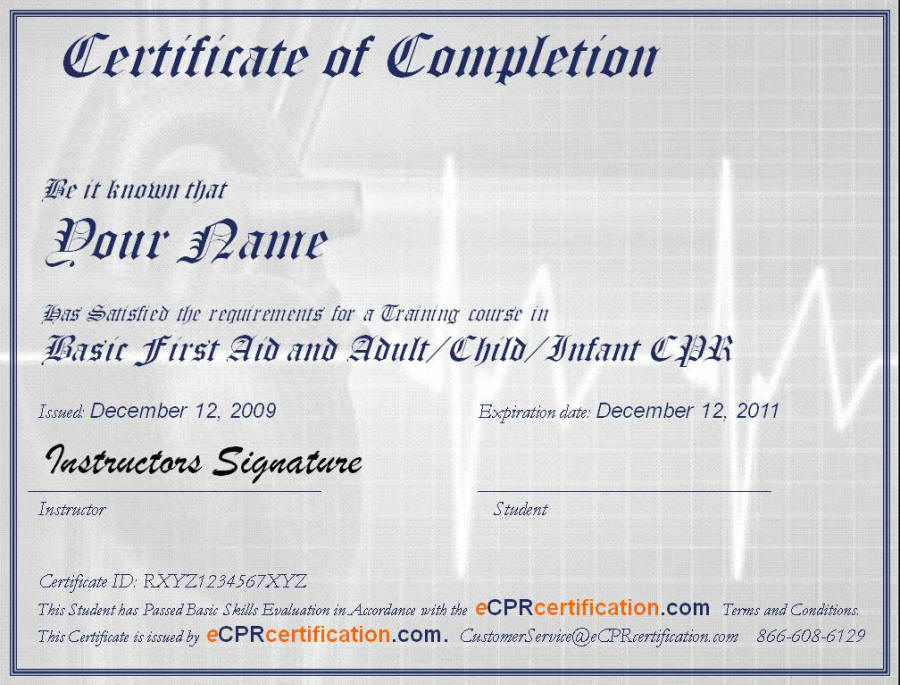 First Aid CPR Certificate Template