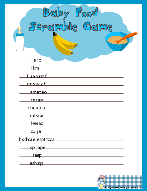 Printable Baby Shower Games Com