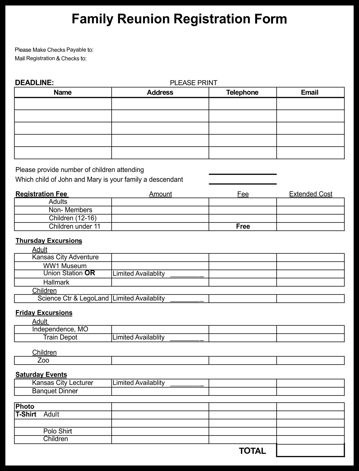 7 Best Family Reunion Forms Printable PDF For Free At Printablee