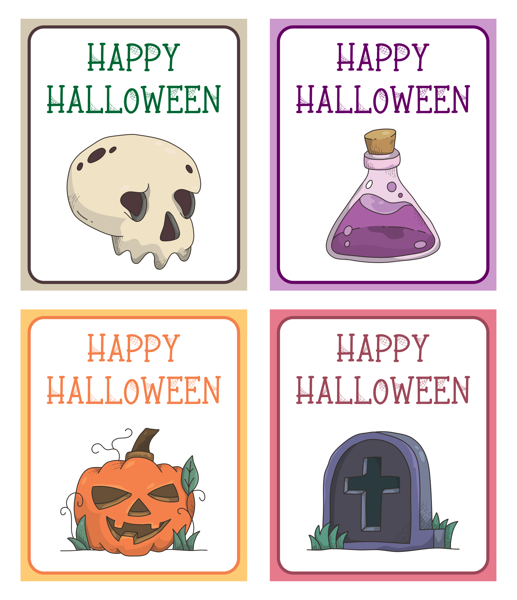 10 Best Happy Halloween Printable Cards Printablee