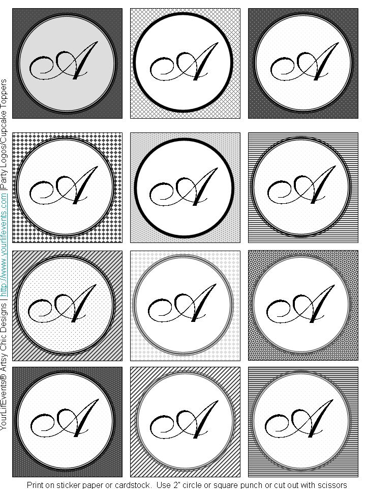 Printable Monogram Letters