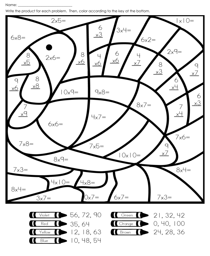 Thanksgiving Free Math Worksheets