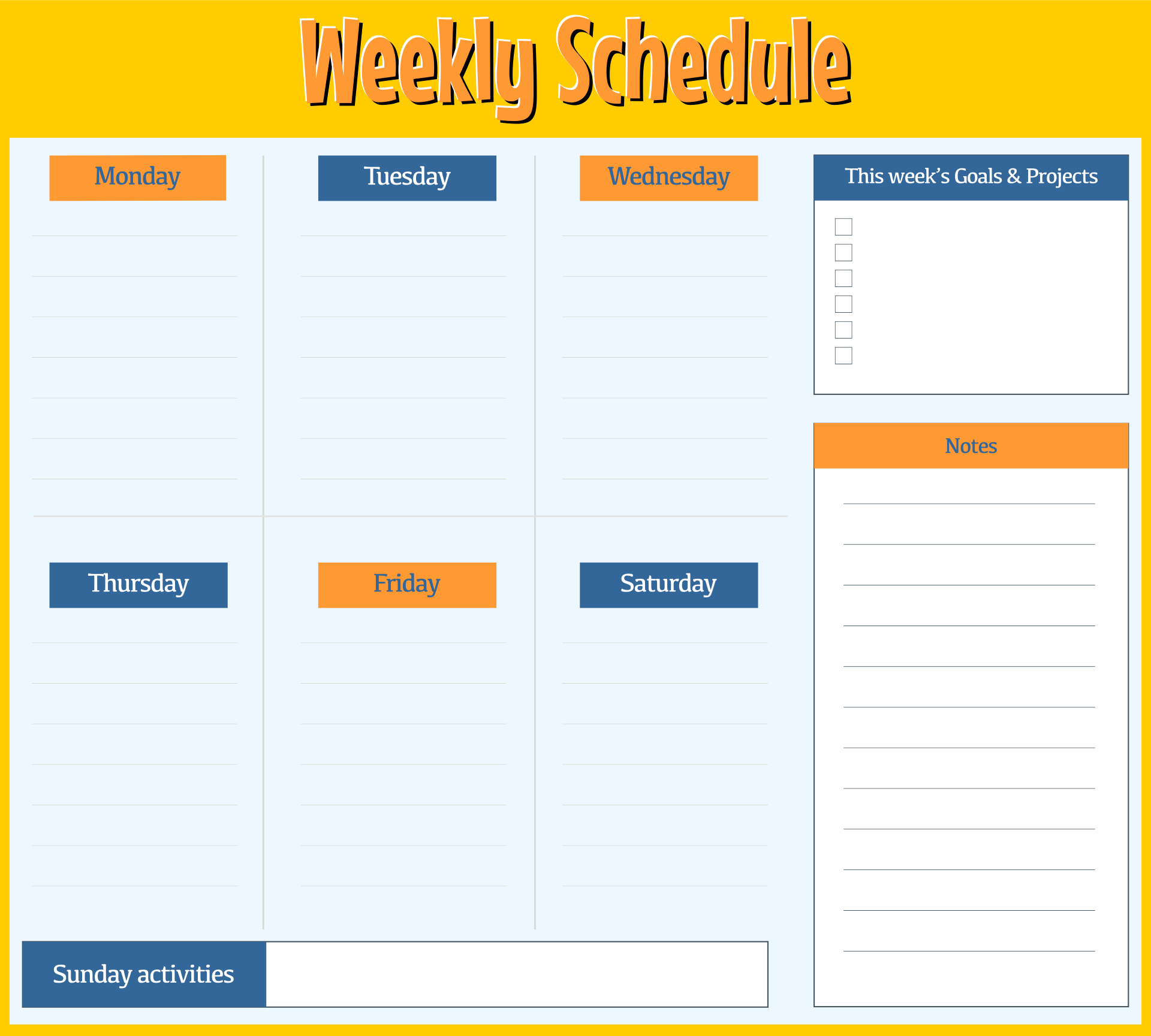 free printable daily planner daily schedule template