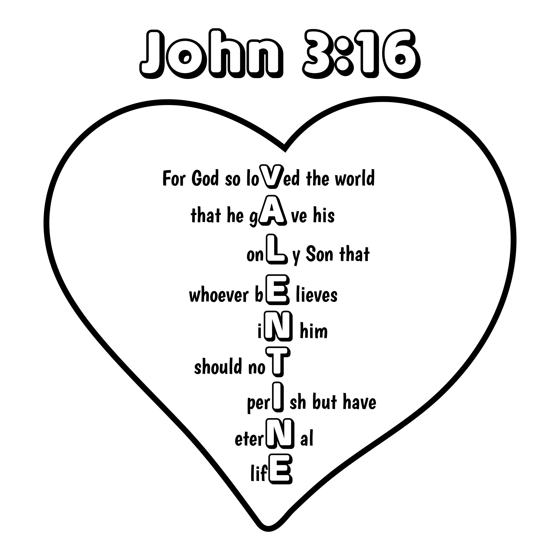 John 3 16 Valentine Heart 10 Free PDF Printables Printablee