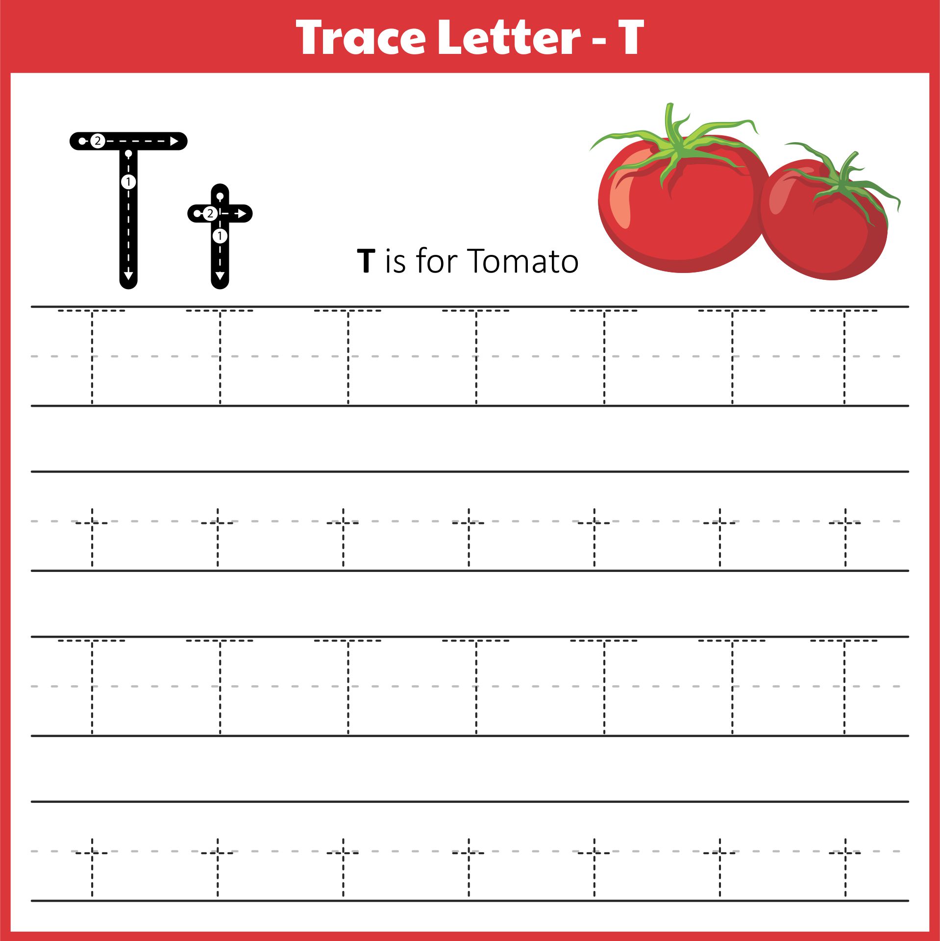 Printable Letter T Preschool Worksheet