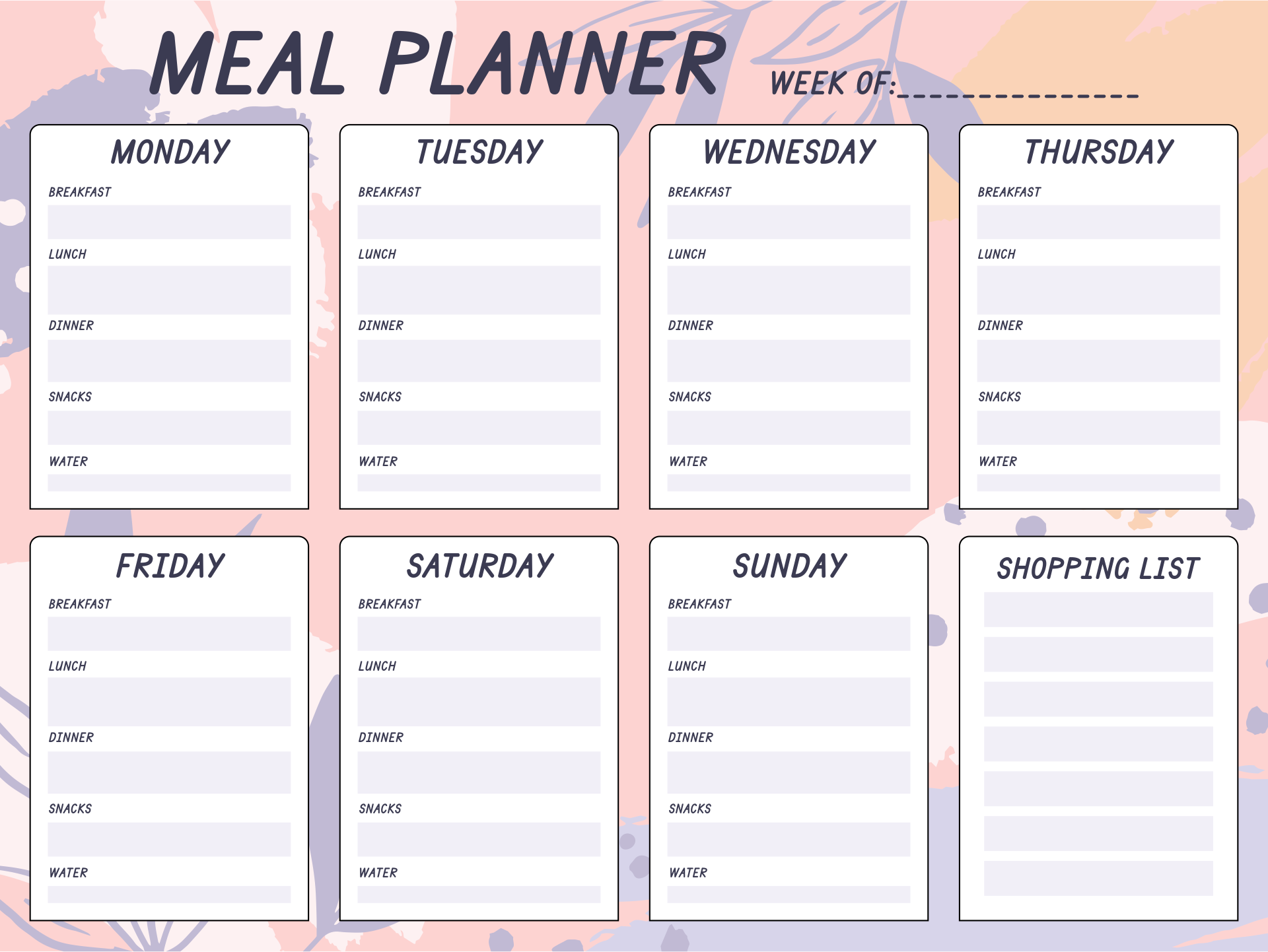 7 Best Blank Meal Planner Sheet Printable PDF For Free At Printablee