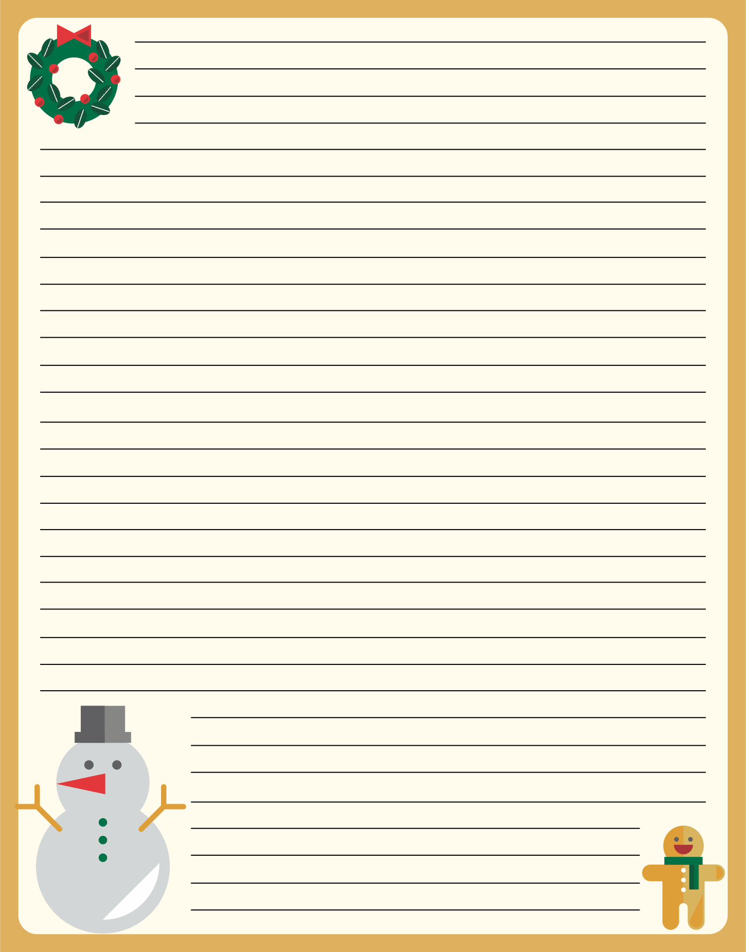 8 Best Free Printable Christmas Stationery Designs Printablee