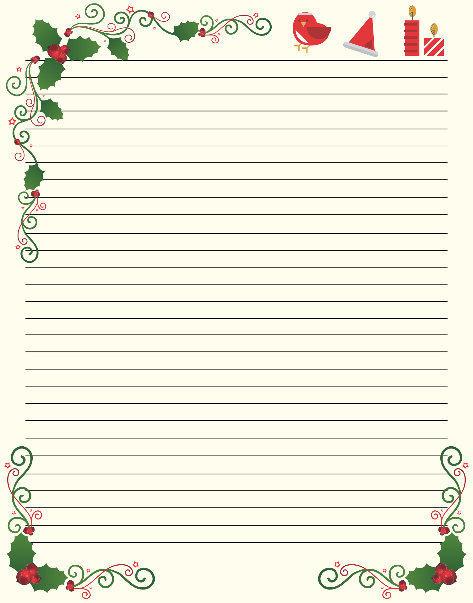 8 Best Free Printable Christmas Stationery Designs