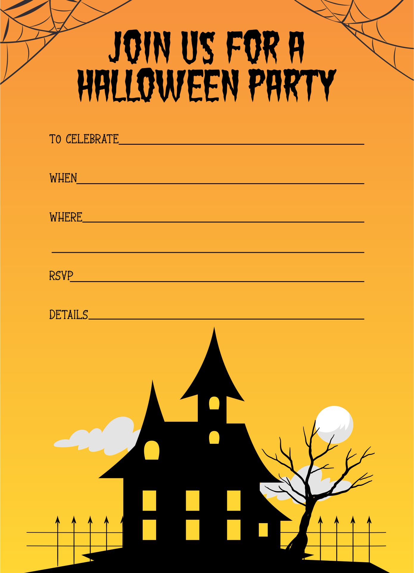 15 Best Printable Halloween Invitations Templates Blank PDF for Free at ...