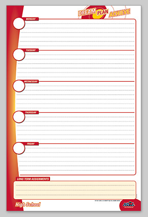 Printable Homework Planner Template