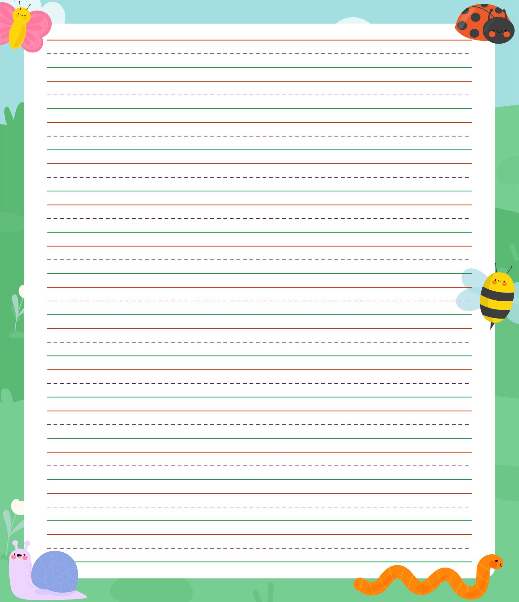 4 Best Free Printable Lined Writing Paper Kids ...