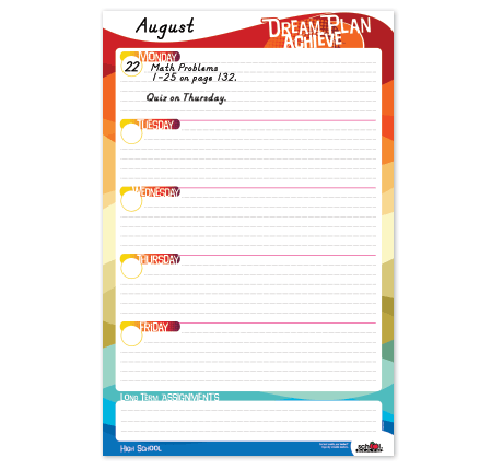 Printable Student Planner High School