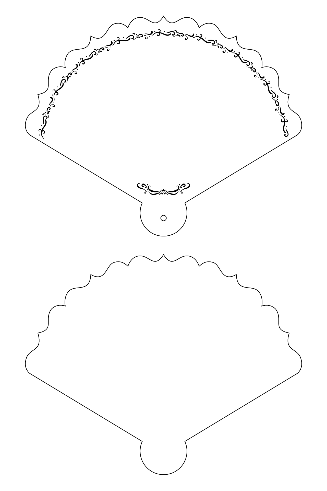 Paper Fan Stencils Printable Printable Stencils