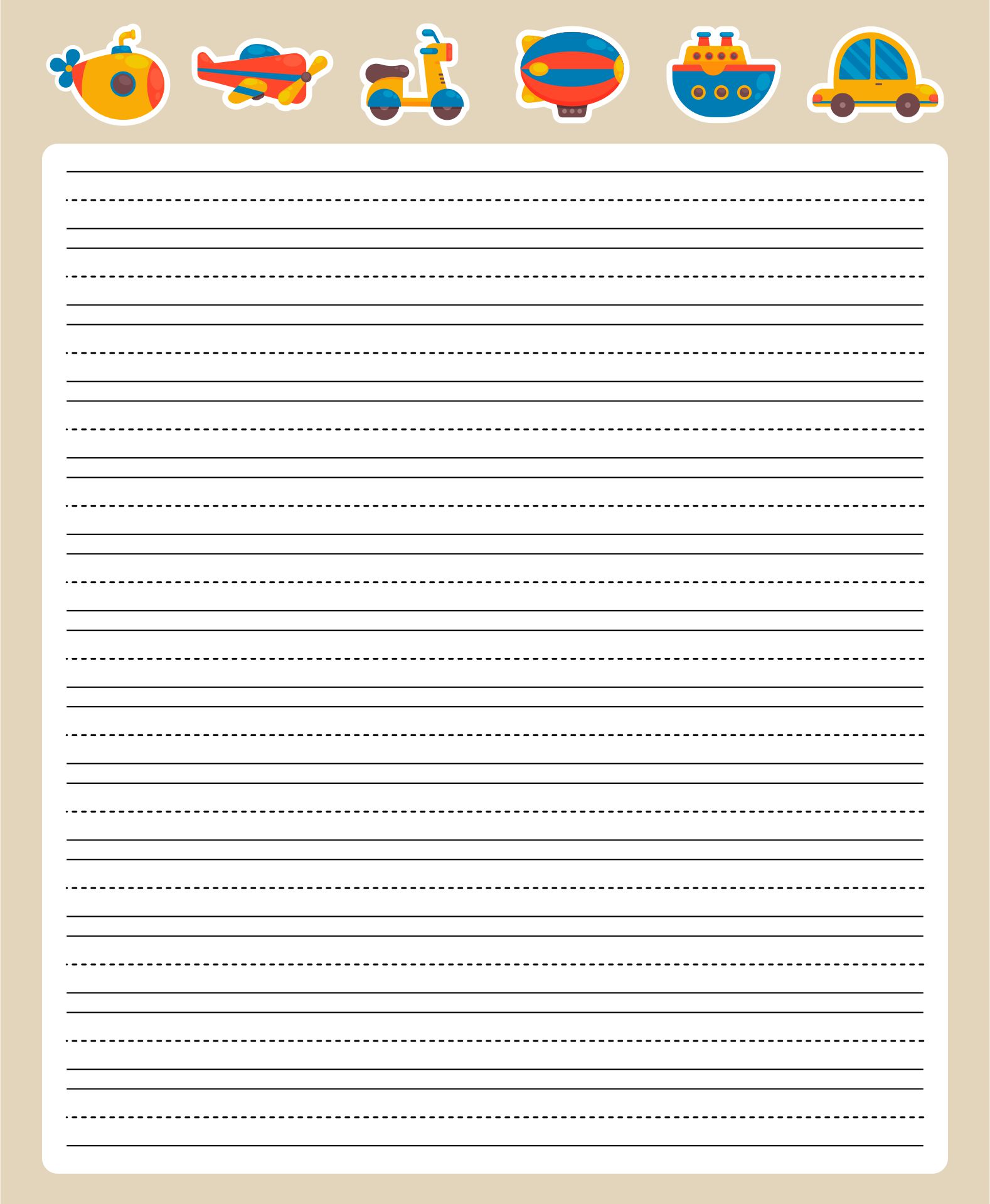 Lined Writing Paper Kids 10 Free PDF Printables Printablee